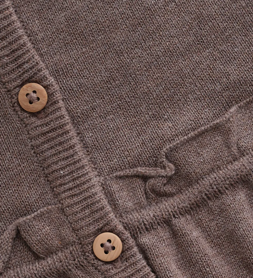 Minymo Cardigan - Strik - Dark Brown Melange