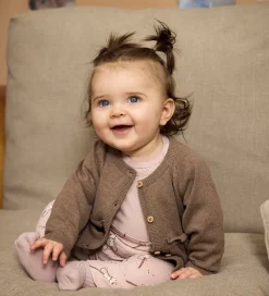 Minymo Cardigan - Strik - Dark Brown Melange