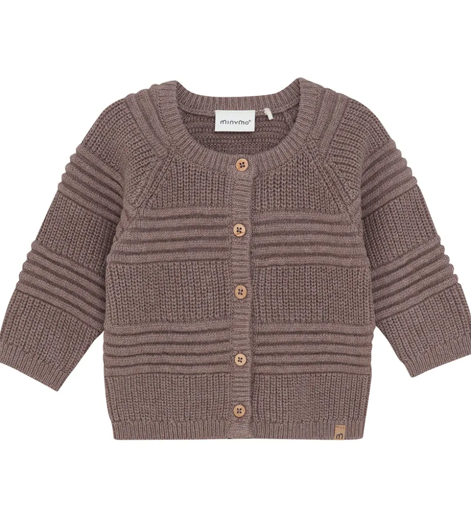 Minymo Cardigan - Strik - Dark Brown Melange
