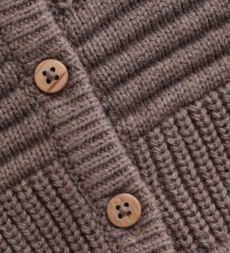 Minymo Cardigan - Strik - Dark Brown Melange