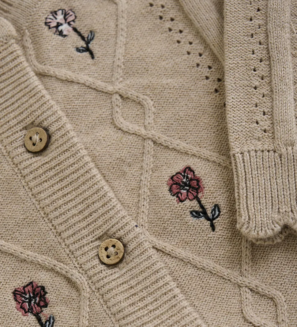 Minymo Cardigan Knit - Beige Meleret