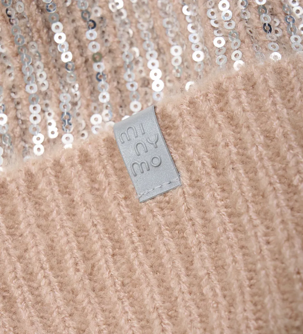 Minymo Hue - Strik - Misty Rose m. Pailletter/Kvast