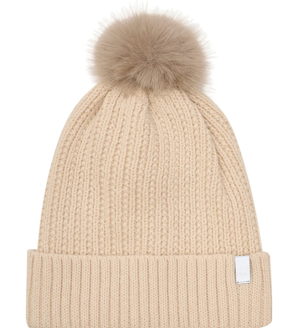 Minymo Hue m. Fleece - Uld/Akryl - Sandshell m. Kvast