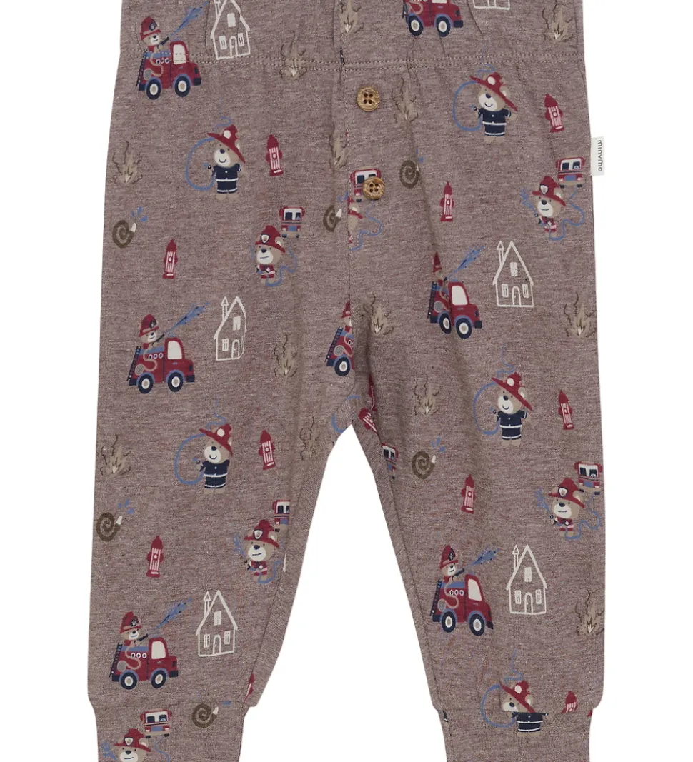 Minymo Natbukser - Dark Brown Melange