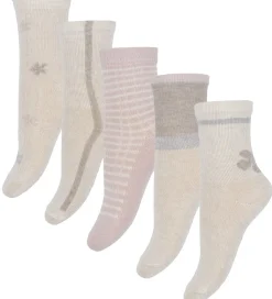 Minymo Strømper - 5-pak - Shell m. Mønster