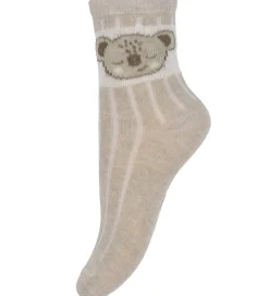 Minymo Strømper - 2-pak - Silver Mink m. Print