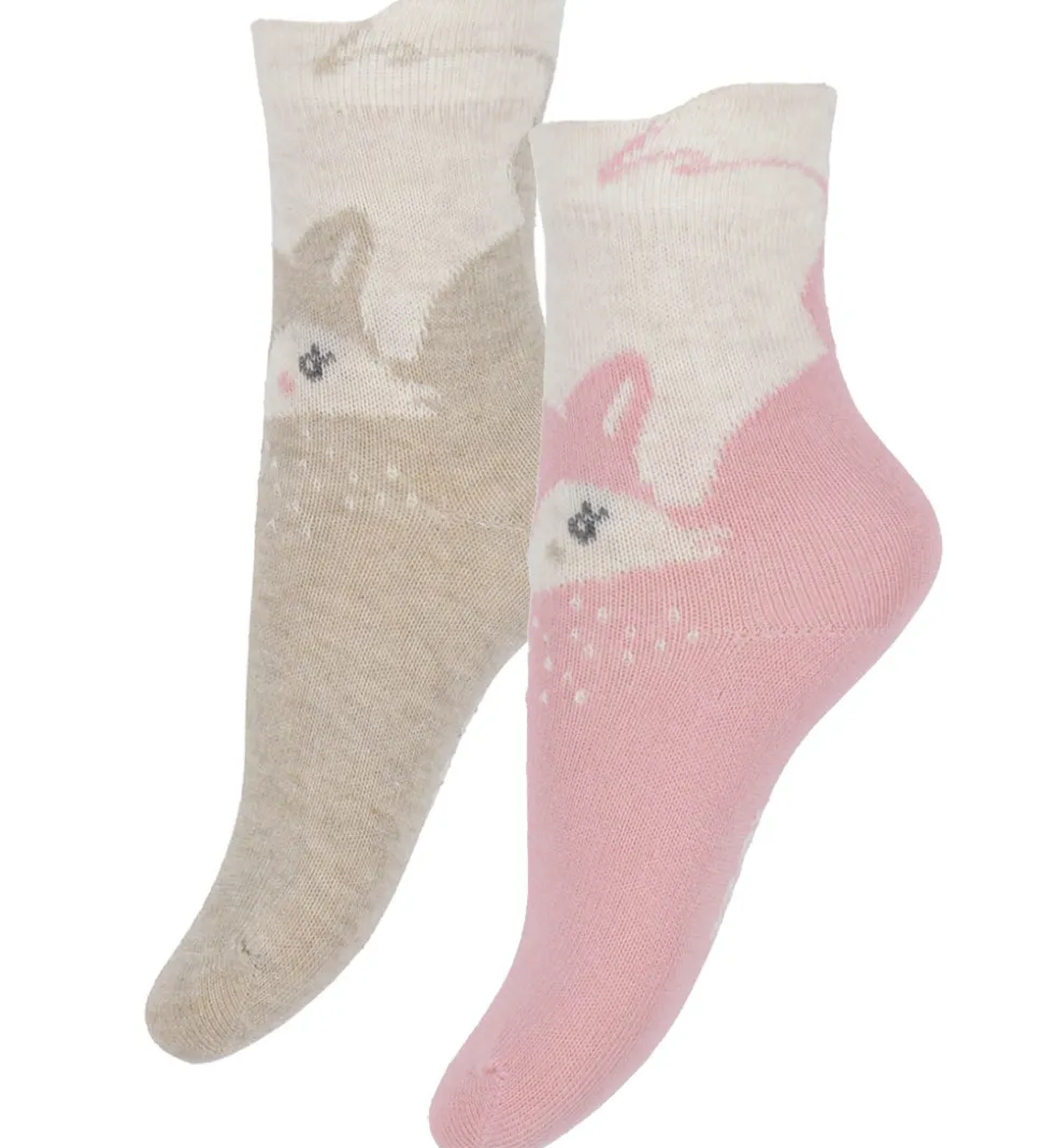 Minymo Strømper - 2-pak - Wild Rose m. Dådyr