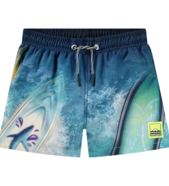 Molo Badeshorts - UV50+ - Niko - Surf Art Blue Chill