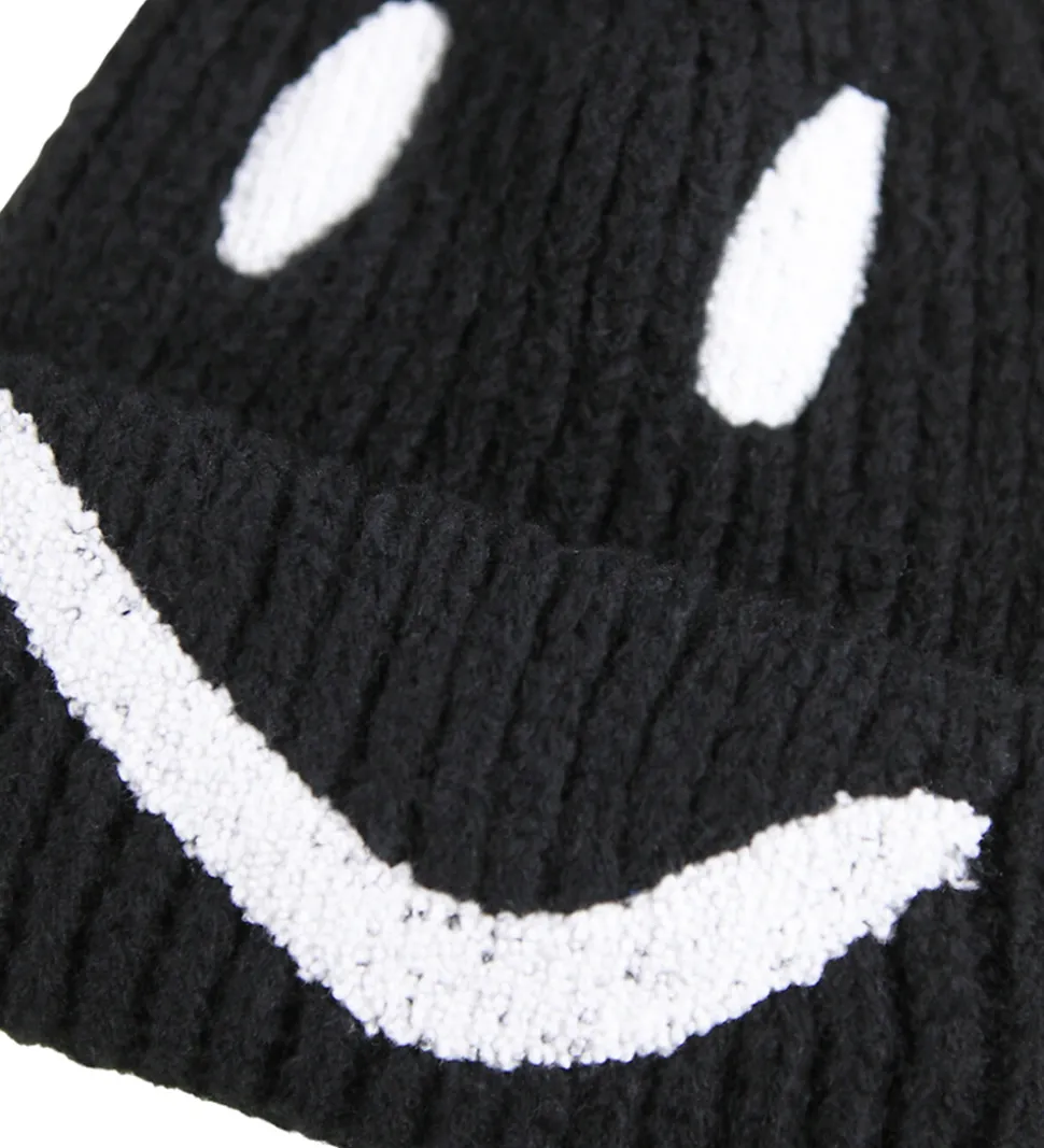 Molo Hue - Strik/Rib - Kim - Sort m. Smiley