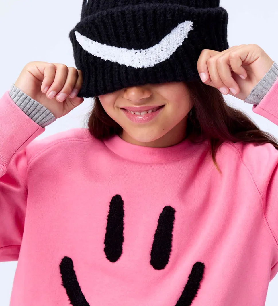 Molo Hue - Strik/Rib - Kim - Sort m. Smiley