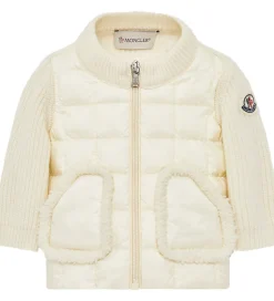 Moncler Cardigan - Uld/Dun - Hvid