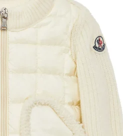 Moncler Cardigan - Uld/Dun - Hvid