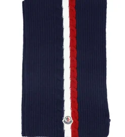 Moncler Halstørklæde - Uld - Navy m. Rød/Hvid