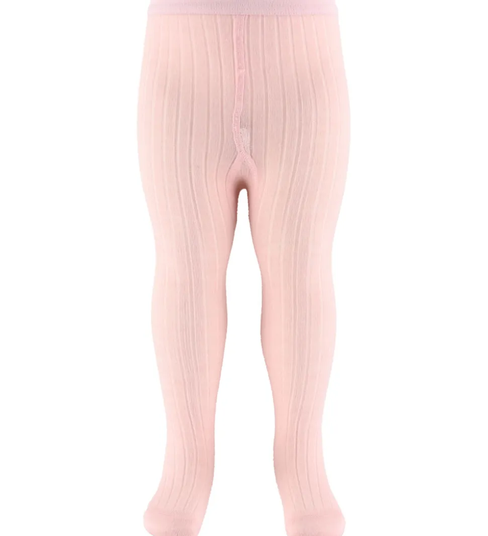 MP Strømpebukser - Uld - Rib - Light Pink