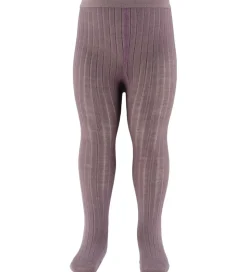MP Strømpebukser - Uld - Rib - Dark Purple Dove