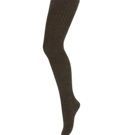 MP Strømpebukser - Uld - Rib - Brown Melange