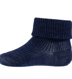 MP Strømper - Rib - Uld/Silke - Gro - Navy