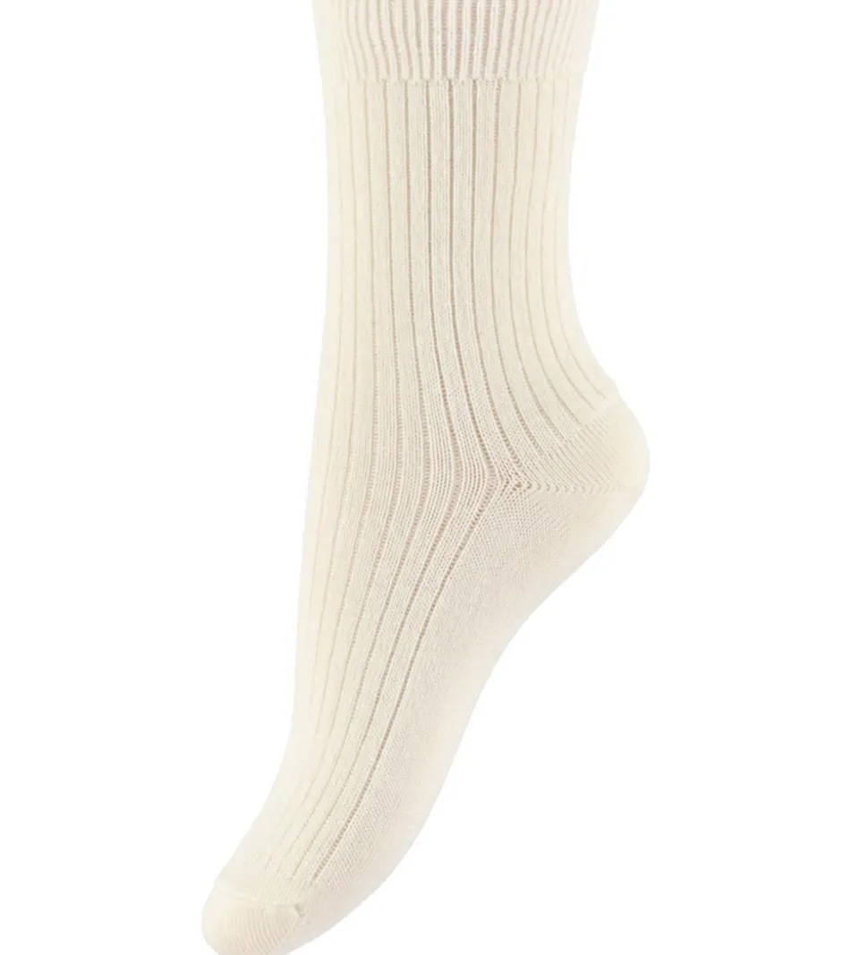 MP Strømper - Rib - Uld/Viskose/Bambus - Hilde - Ecru