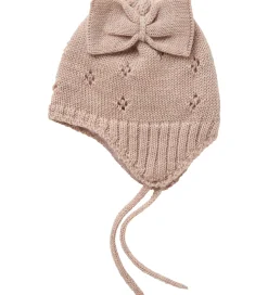 Name It Babyhjelm - Uld - Strik - NbfWrilla - Shadow Gray/Bow