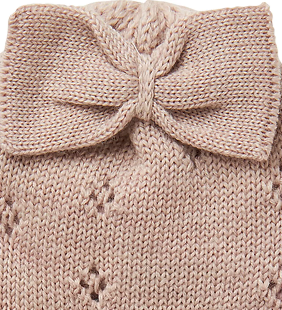 Name It Babyhjelm - Uld - Strik - NbfWrilla - Shadow Gray/Bow