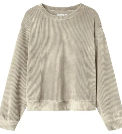 Name It Bluse - Fløjlsvelour - NkfVeloa - Velvet - Cement