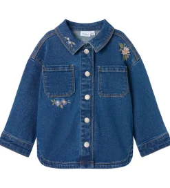 Name It Denimjakke - NmfKara - Dark Blue Denim/Flower