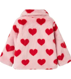 Name It Jakke - Imiteret Pels - NmfMindy - Nosegay m. Hjerter