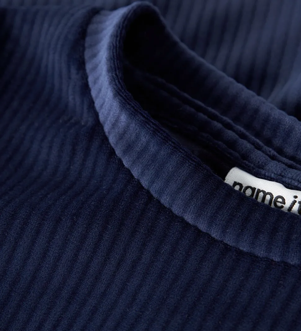 Name It Kjole - NmfVeloa - Velour - Navy Blazer