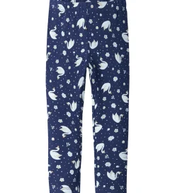 Name It Leggings - NmfDavina - AOP - Beacon Blue/Swans