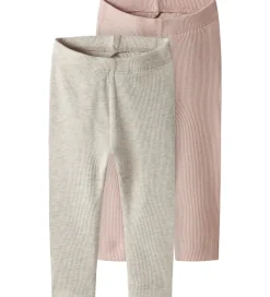 Name It Leggings - 2-pak - NbnKab - Peyote Melange/Sepia Rose