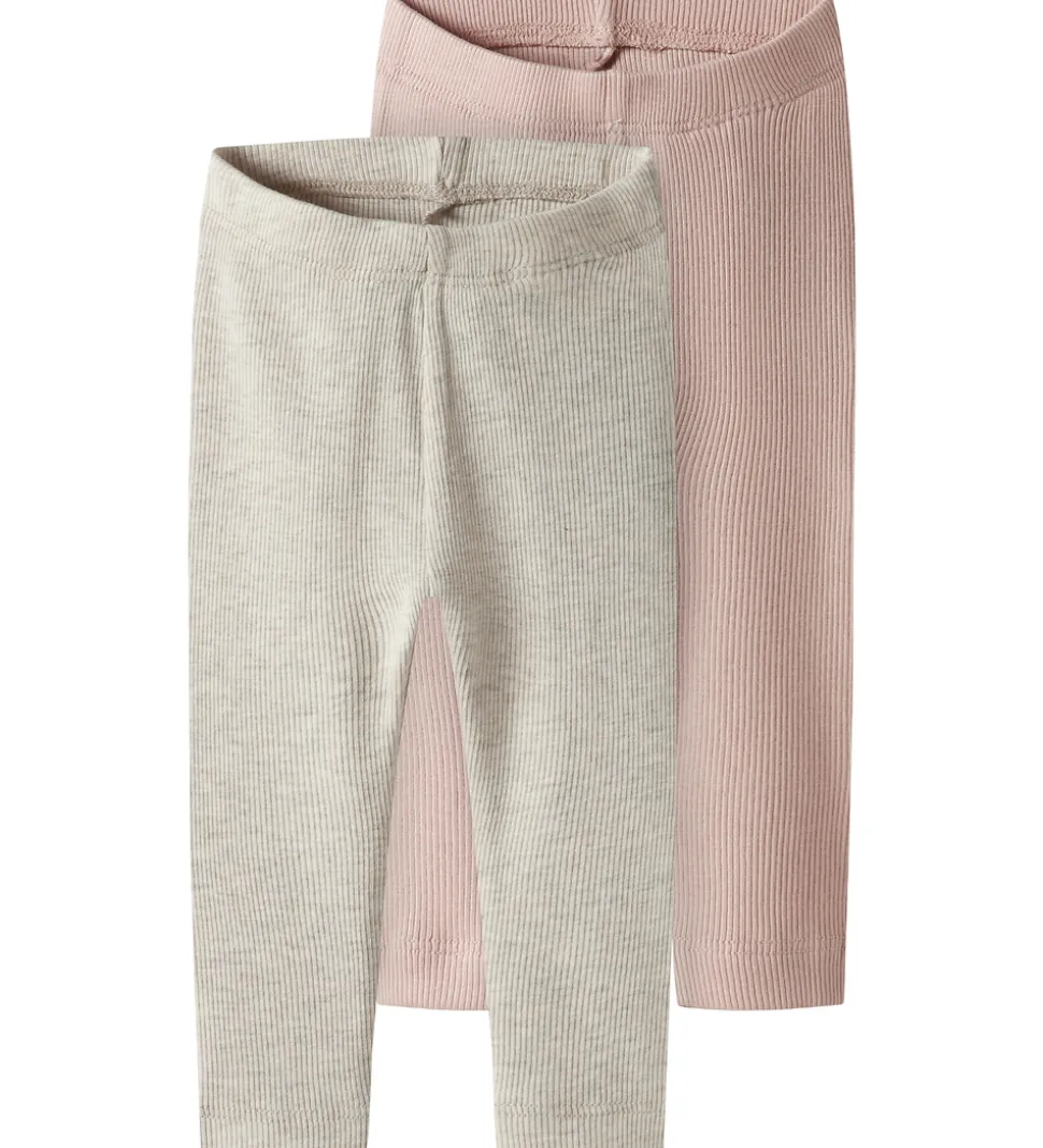 Name It Leggings - 2-pak - NbnKab - Peyote Melange/Sepia Rose
