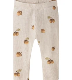 Name It Leggings - Rib - NbmOlyan - Peyote Melange m. Agern