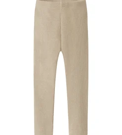 Name It Leggings - Rib - NmfSiclo - Cement m. Glimmer