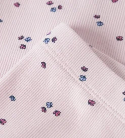 Name It Leggings - Rib - NmfNelia - Cradle Pink m. Blomster