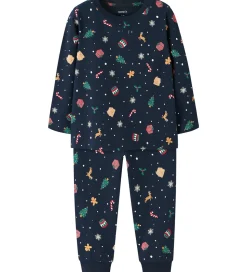 Name It Nattøj - 2-Delt - NmnVismas - Navy Blazer/Xmas AOP Navy