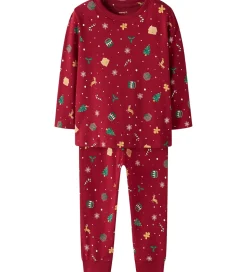 Name It Nattøj - 2-Delt - NmnVismas - Jester Red/Xmas AOP Red