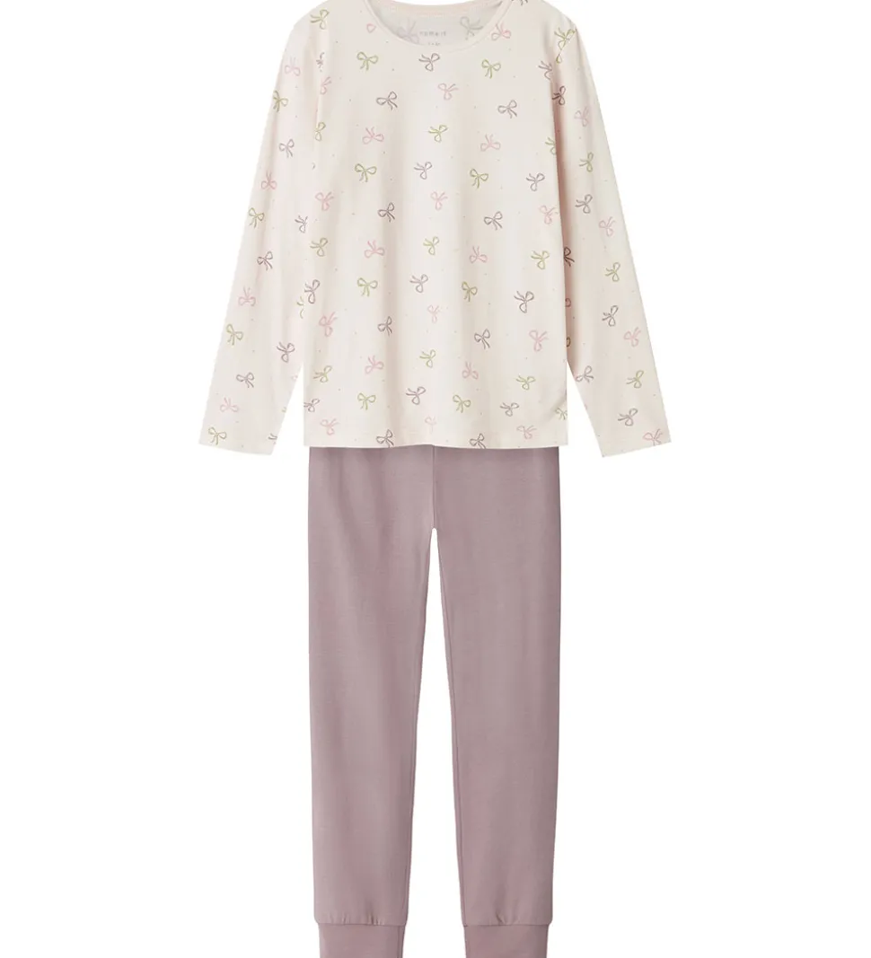 Name It Nattøj - 2-Delt - Noos - NkfNightset - Barely Pink/Bows