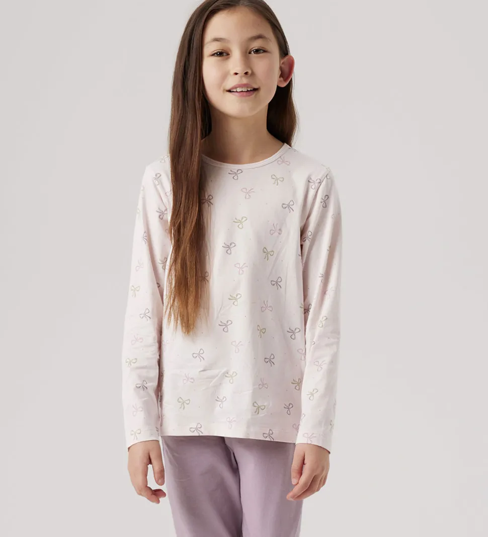 Name It Nattøj - 2-Delt - Noos - NkfNightset - Barely Pink/Bows