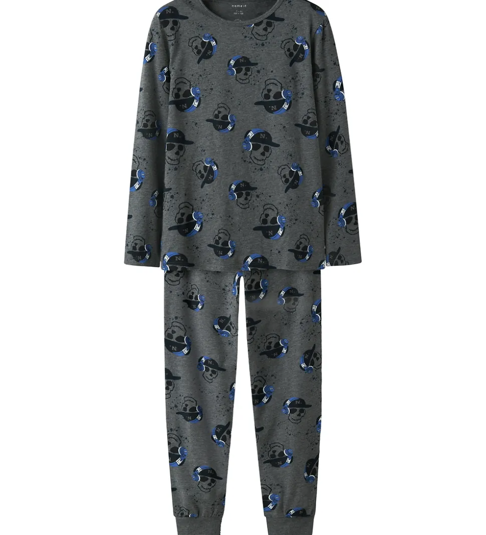 Name it Nattøj 2-delt - NkmNight - Mørkegråmeleret