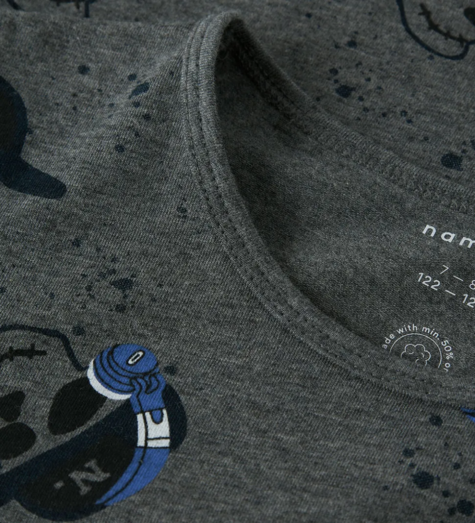 Name it Nattøj 2-delt - NkmNight - Mørkegråmeleret