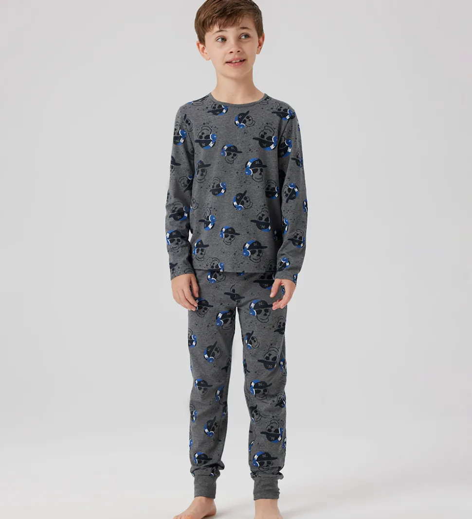 Name it Nattøj 2-delt - NkmNight - Mørkegråmeleret