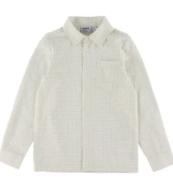 Name It Skjorte - NkmVilfred - Cloud Dancer/Dot Navy Blazer