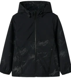 Name It Softshell m. Fleece - NkmAlfa08 - Sort m. Refleksprint