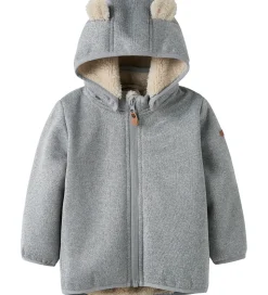 Name It Softshelljakke m. Fleece - NbnMada08 - Grey Melange m. Ø