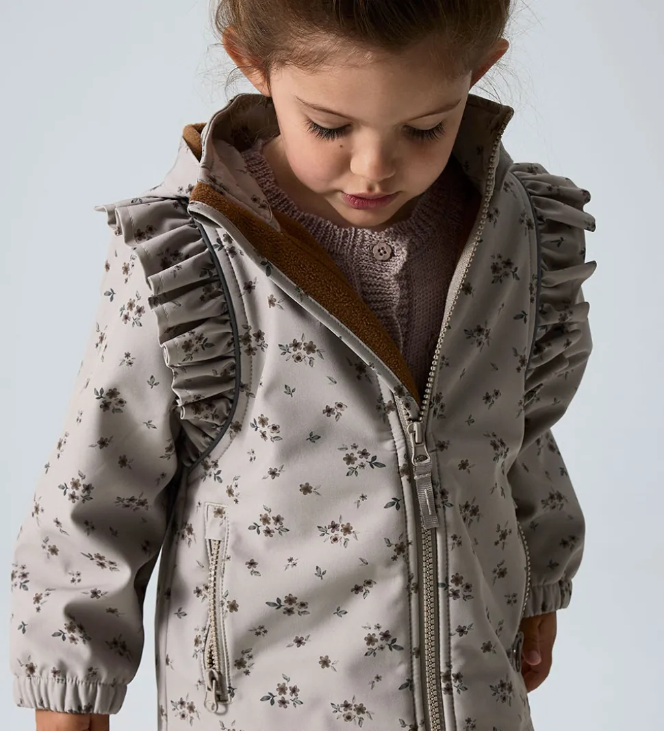 Name It Softshelljakke m. Fleece - NmfAlfa08 - Pure Cashmere/Bou