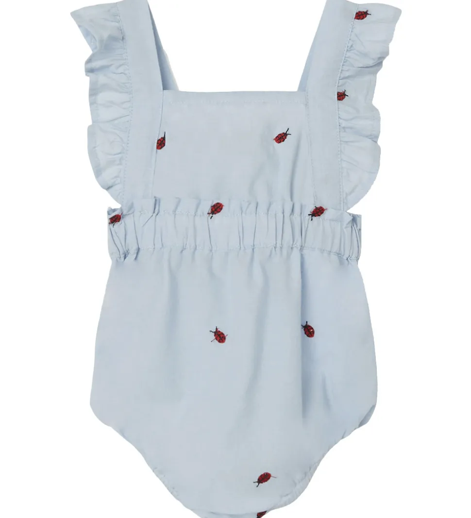 Name It Sommerdragt - NbfFerilla - Chambray Blue m. Mariehøner