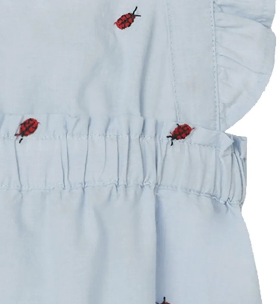 Name It Sommerdragt - NbfFerilla - Chambray Blue m. Mariehøner