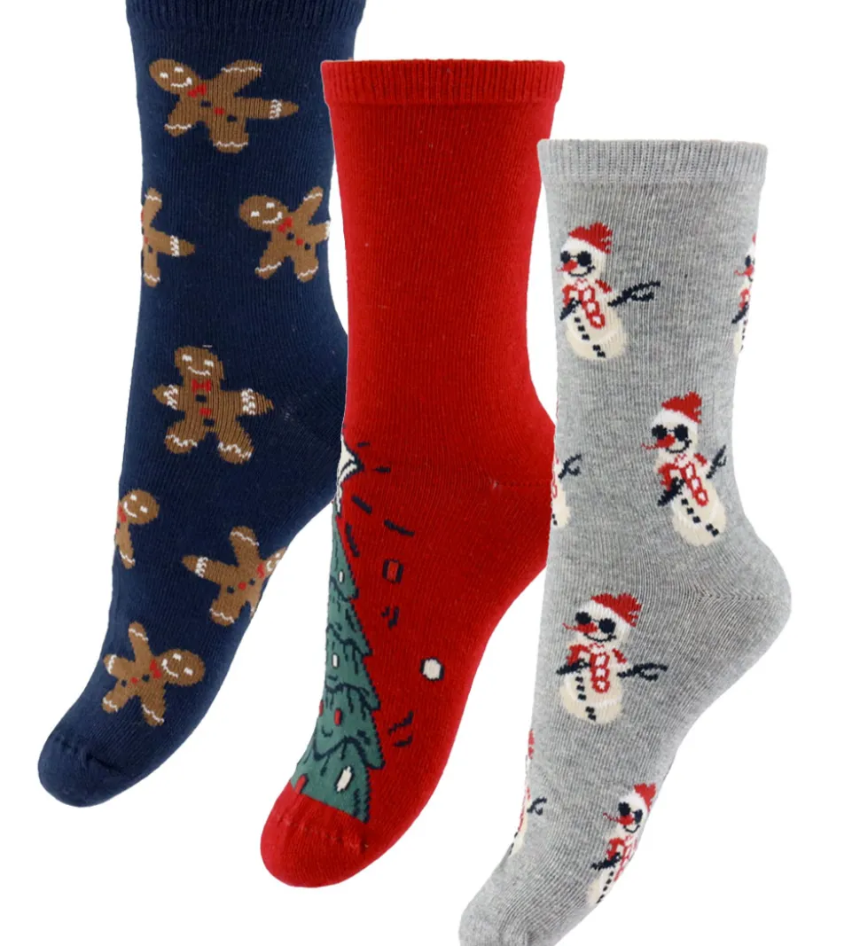 Name it Strømper - 3-Pak - NknriChristmas - Navy Blazer/ Grey Me