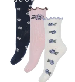 Name It Strømper - 3-pak - NmfOalia - Navy Blazer/Burnished Lila