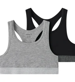 Name It Toppe - Noos - NkfShort - 2-pak - Sort/Gråmeleret